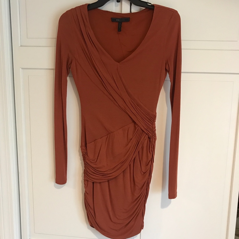 BCBGMAXAZRIA Long sleeve bandage dress